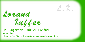 lorand kuffer business card